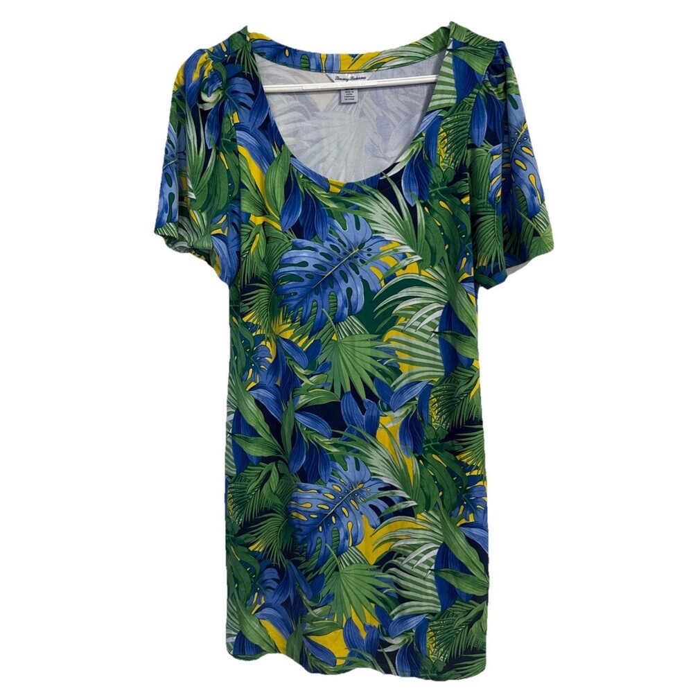 Tommy Bahama Women Medium Hot Tropic Tropical Floral Short Sleeve Dress